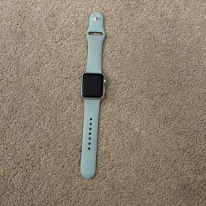 Apple Watch With Blue silicone strap